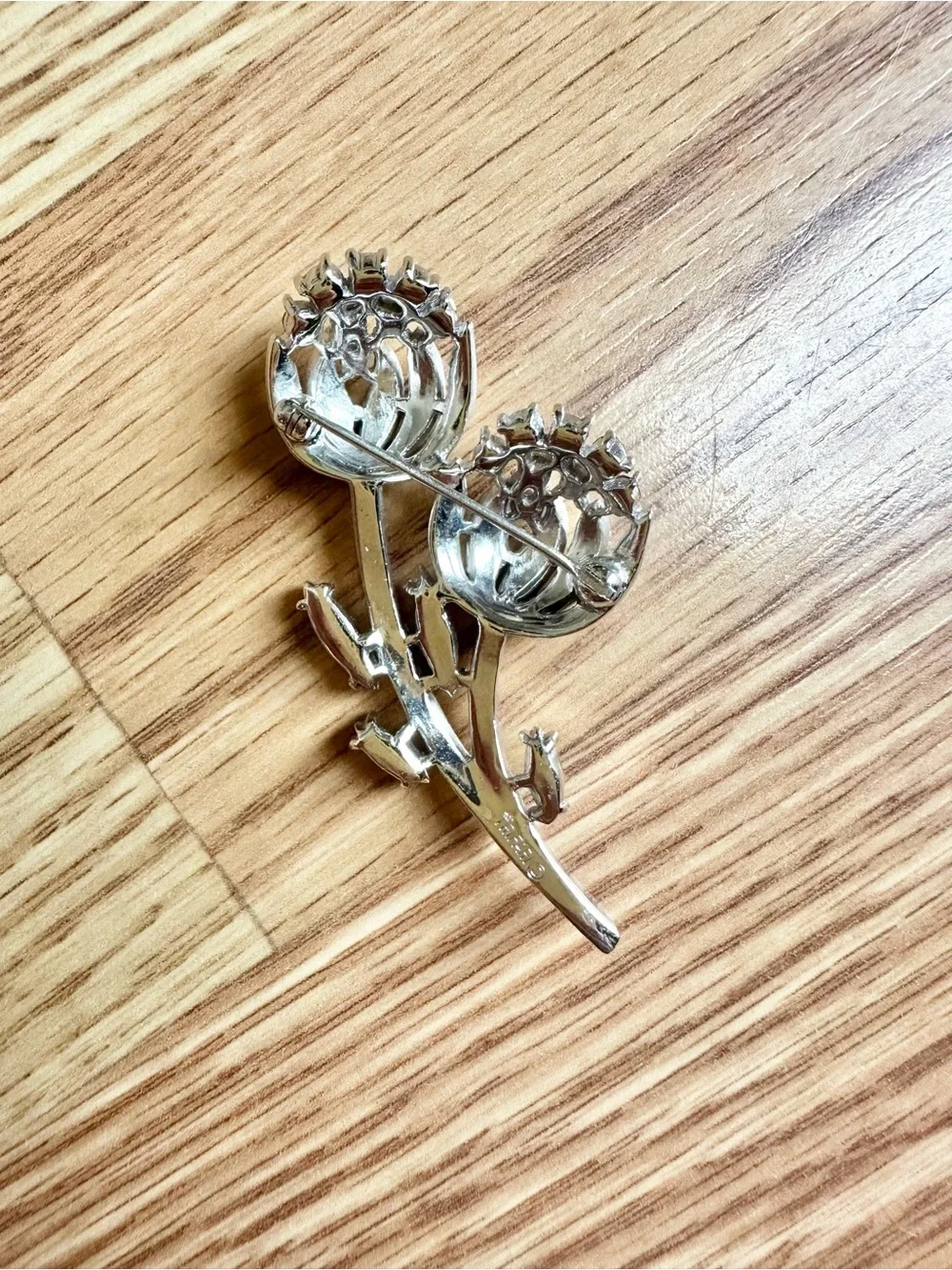 Rare Vintage Crown Trifari Alfred Philippe Thistle Double Bloom Brooch